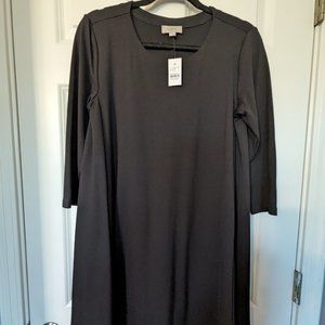 NWT Loft Outlet Ponte Black Swing Dress